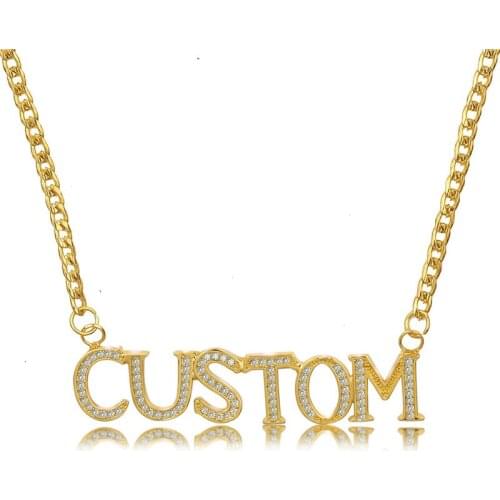 Customized Personalized Name Necklace & Pendants For Women Bling Jewelry Iced Out Initial Choker Custom Cubic Zirconia Necklace