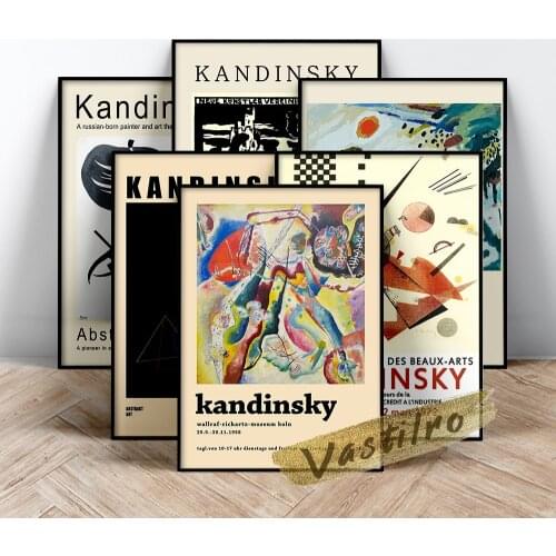 Wassily Kandinsky Exhibition Museum Poster Retro Wall Art Canvas Painting Vintage Prints Home Room Decor Gallery Wall Picture