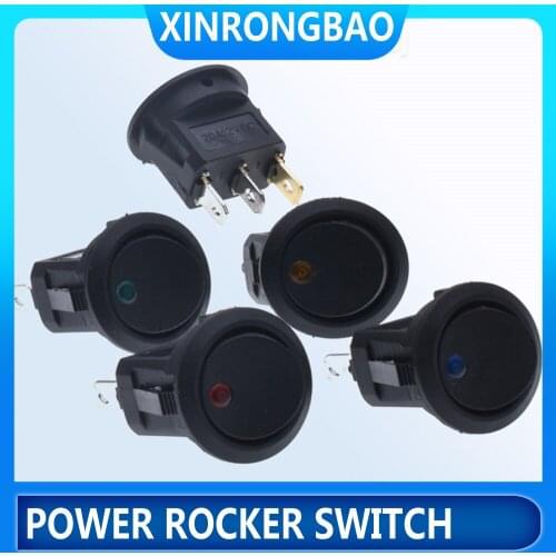 Round boat switch 12V cats eye with light KCD1 3PIN RED black green blue ROUND Push Button rocker Switch ON/OFF power switches