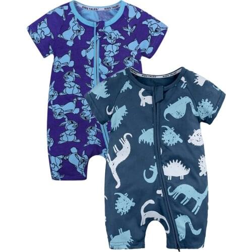 Summer Newborn Unisex Clothes Short Sleeve Baby Rompers Infant Pajamas Cotton Soft Boys&Girls Jumpsuit Costume 2Pcs Many Colors