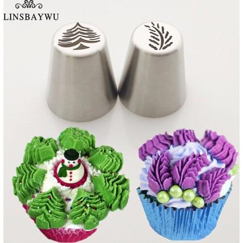 LINSBAYWU Cake Christmas Nozzles Set Santa Claus Christmas Tree Snow Mold Icing Piping Tips Pastry Cake Baking Tools кондитерски