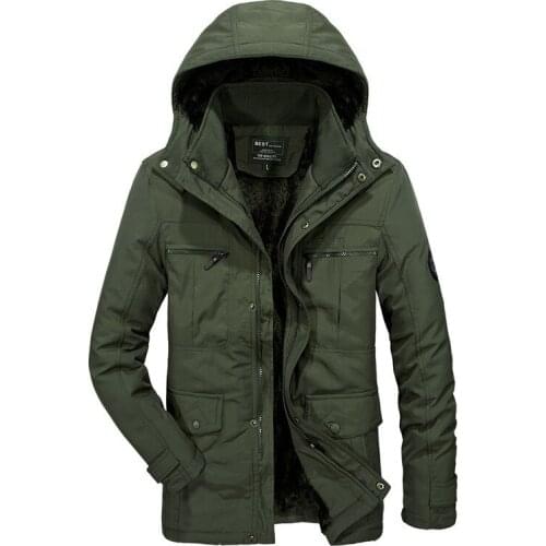 New Fashion Spring Winter Military Jackets Men Warm Fleece Coat Thick Parka Windbreaker OUTWEAR Male Clothing Green Blue L-5XL