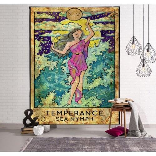 Sun Stars Moon Bedroom Living Room Tapestry Color Tarot Card Hanging Cloth Horoscope Canvas Indian Blanket Background Fabric Dec