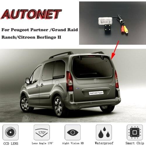AUTONET HD Night Vision Backup Rear View camera For Peugeot Partner Tepee/Grand Raid/Ranch/Berlingo 2/license plate Camera