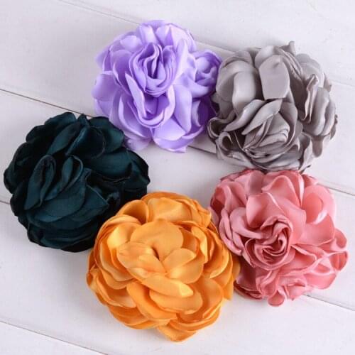 Nishine 20pcs/lot Artificial Rose Flowers Handmade Rosette Burning Flowers for Diy Kids Girls Hair Accessory