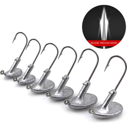 10Pcs/Lot 3.5g/5g/7g/10g/14g Jig Head Hook Tumbler Fishing Hooks For Peche Soft Lure Carbon Steel Fishing Hoooks