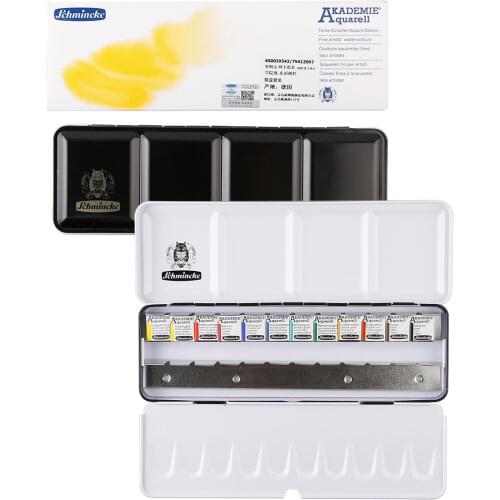 Schmincke Horadam Aquarell watercolor pigment Half-Pan/Full-Pan Paint Metal Compact Set Superior quality Artist art supplies