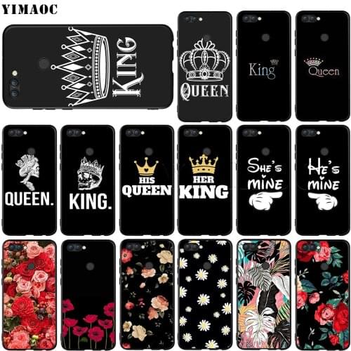 YIMAOC King Queen Couple Lovers Silicone Case for Huawei Honor 6a 7a 7c 7x 8 9 10 Lite Pro Y6 Prime 2018 2017