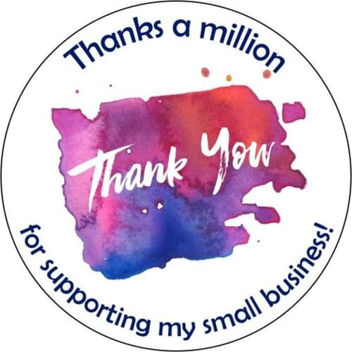 Thank You Business Labels， Pink And Blue Swatch Business Labels，Personalize Social Media Stickers，Order Package Lables