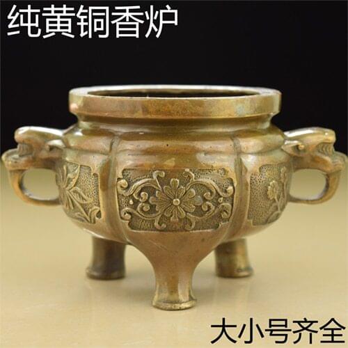 Old antique bronze incense burner incense incense with copper Xuande Buddhist articles dedicated to incense stoveroom Art