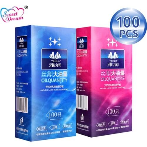 Sweet Dream Life Condoms 100 Pcs/Lot Natural Latex Smooth Lubricated Contraception Condoms for Men Sex Toys Sex Products LF-011