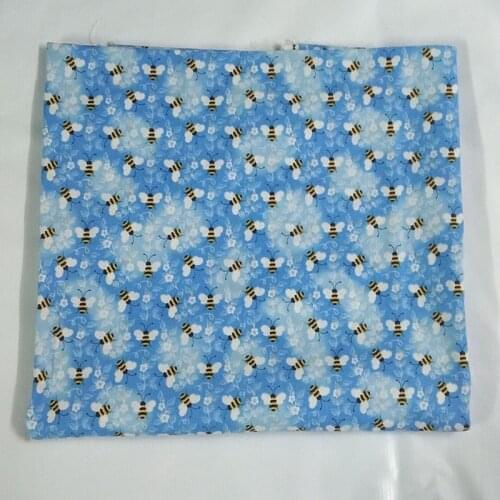 50x105cm Blue Yellow Bee Printed Cotton Fabric Design SGB Fabric Patchwork for Cloth Dress Party Home Decor
