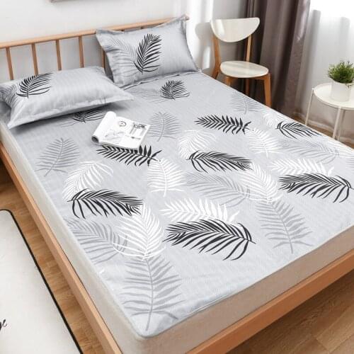 Three-piece set of washable ice silk mat summer 1.5m1.8 foldable student single dormitory 1.2m