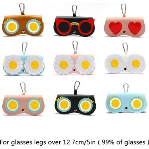 1PCS Women Animal Cartoon Fashion Cute Protection Bag Portable Case PU Leather Sun Eye Glasses Box For Eyeglass Sunglasses