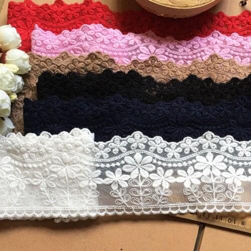 1Yard Double side Cotton Thread Embroidered Lace Trim Accessories Clothing Garment Accessories Home Textile Fabric Width 6cm