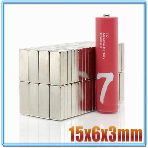 10/20/50/100/500Pcs 15x6x3 Neodymium Magnet 15*6*3 NdFeB Magnets Block Super Powerful Strong Permanent Magnetic imanes Block