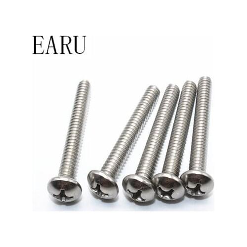 100 pieces 2#56*3/4 304 Stainless Steel American US Standard Cross Slot Round Pan Head Phillips machine screw Bolt