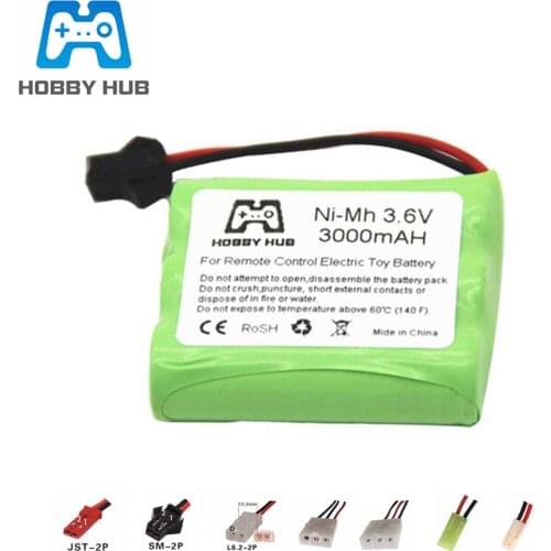 3.6v 3000mAh NiMH Battery For Rc toy Car Tanks Boat Gun AA Ni-MH 3.6v Rechargeable Battery Pack For Rc Boat 1PCS