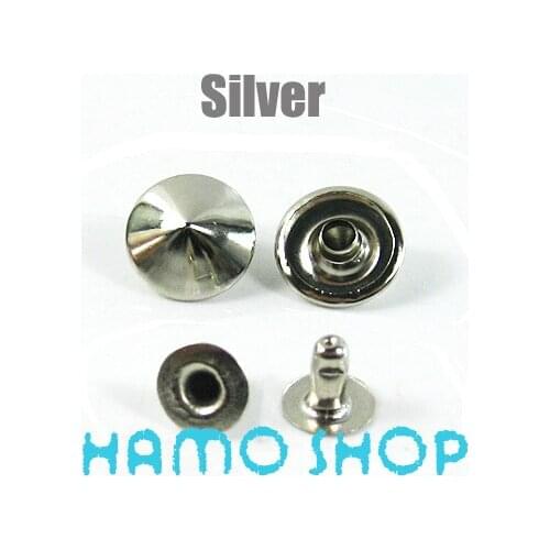 500pcs/lot 5mm Silver Brass Cone Rivet Spike Studs Leather Rapid Fashion Copper Punk Craft Free Shipping