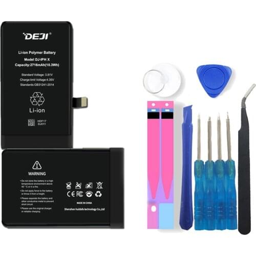 DEJI Battery For iPhone 6 6S 7 8 Plus 5S 5 5C X SE XR XS MAX 6Plus 7Plus 8Plus 4 4S Mobile Phone Bateria Replacement Free Tools