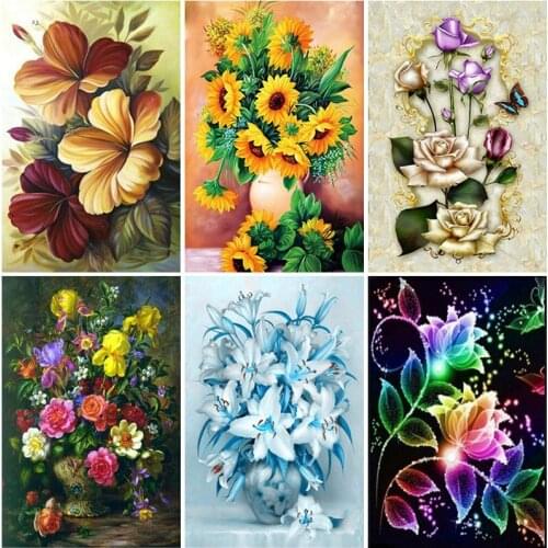 DIY 5d Diamond Painting Flower Rose Full Round Drilling Diamond Embroidery Cross Stitch Home Decor Valentines Day Gift