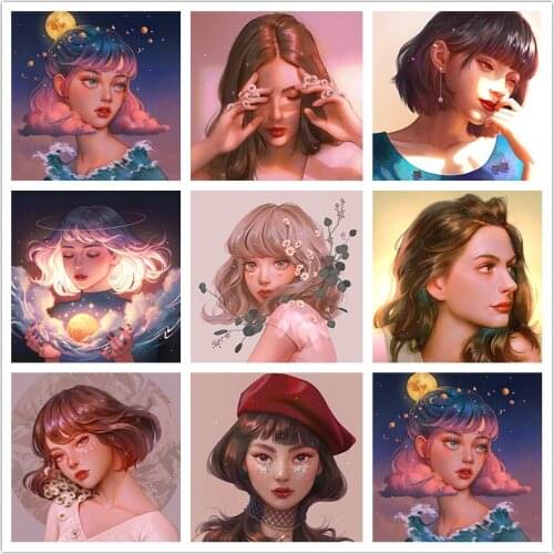 Full Round Artistic Portrait Diamond Painting Diamond Embroidery 5D DIY Diamond Setting Home Decoration Gifts New