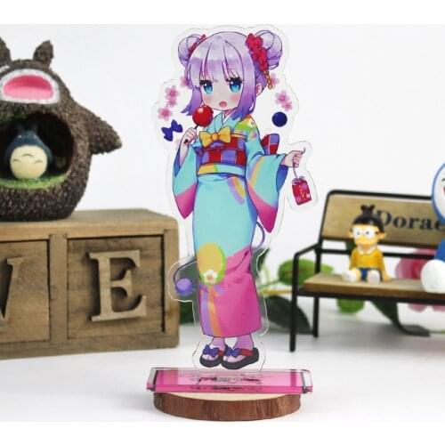 Japanese Anime Miss Kobayashis Dragon Maid Kanna Kamui Keychain Kobayashi San Chi No Maid Dragon Cosplay Toys Stand Model Plate