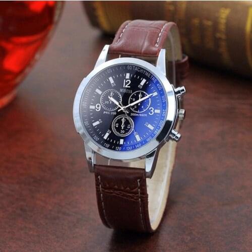 Three Eyes Watch Quartz Mens Watch Men Womens Quartz Watch Top Brand Fashion Featured Leather Belt Black White Glass Belt