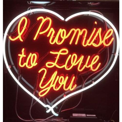 Decorative Light I Promise to Love You Wedding Idea Neon Bulb Light neon Lamp Bar Enseigne Lumineuse Decorate andmade glass TUBE