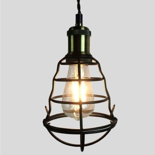 Country creative restaurant bar table retro industrial wind metal lamp clothing store small iron cage Pendant Lights LB32709