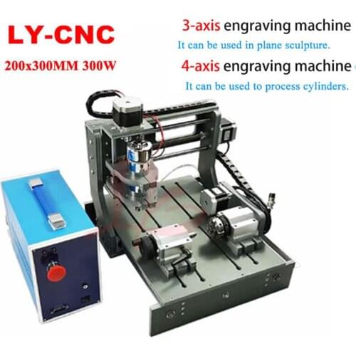 DIY cnc 2030 router kit parts cnc milling machine 3axis 4axis 300w spindle usb port ER11 collects with Nema23 stepper motors