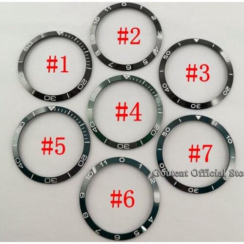 Goutent 39.2mm Watch Bezel Insert Blue/Black/Green Ceramic Bezel Ring Mens Watches Replace Accessories