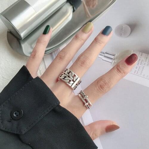 Summer Beach Vacation Knuckle Big Chains Rings for Women Girls Adjustable Finger Ring Charm Jewellery Wholesale Gifts