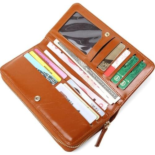 Purses 2020 New Vintage Ladies Long Coin Purse Money Pocket Wallets Hasp Female Wallet Clutch Bag ID Bank Card Leather Wallet