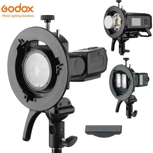Godox S2 Bowens Mount Flash S-type Holder Bracket for Godox V1 V860II AD200 AD400PRO TT600 Speedlite Flash Snoot Softbox Grid