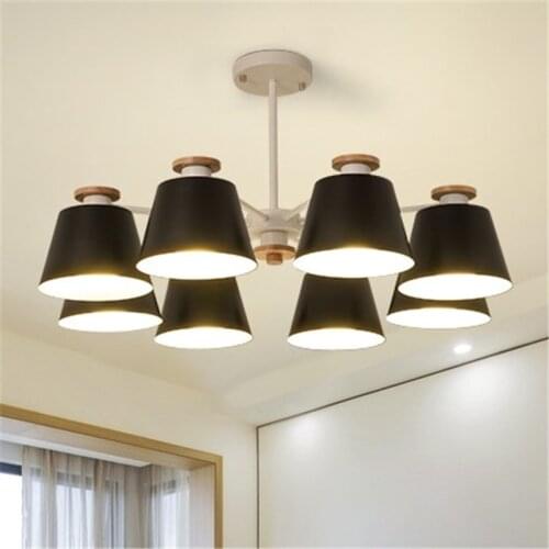 Nordic pendant chandelier modern wood metal lamp living room dining room table hanging lamps macarons lighting fixture