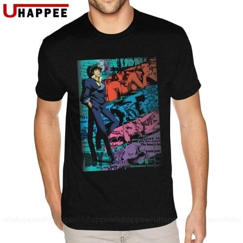 Large and Tall Size Vintage Cowboy Bebop Shirt Homme Grunge Fashion Short Sleeved High Quality T shirt Guy 1980S Apparel