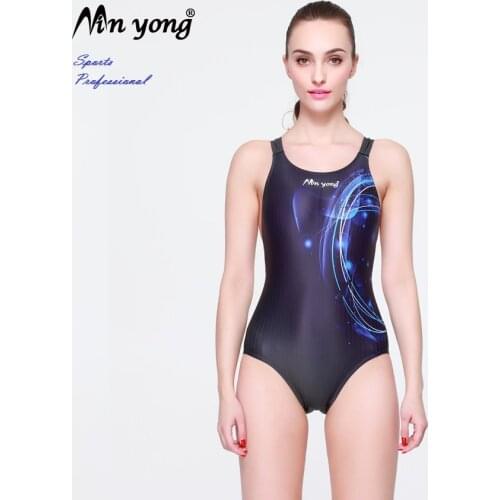 MY8001 Minyong Professional Women One-piece Sports Swimsuit Competition Type Female Triangle Swimwear Digital Printing Fashion