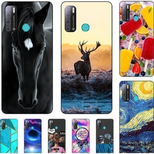 Fashion Bumper Cute Case For Tecno Pouvoir 4 Pro Pouvoir4 LC7 LC8 Case Soft Silicone Cat Horse Flower Cover Back Shell