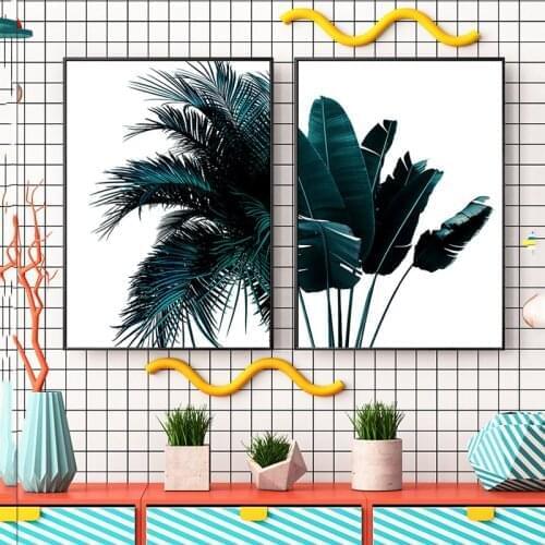 Nature Green Tree Leaf Plant Abstract Poster Canvas Print Nordic Style Wall Painting Art Picture Modern Home Decoration Cuadros