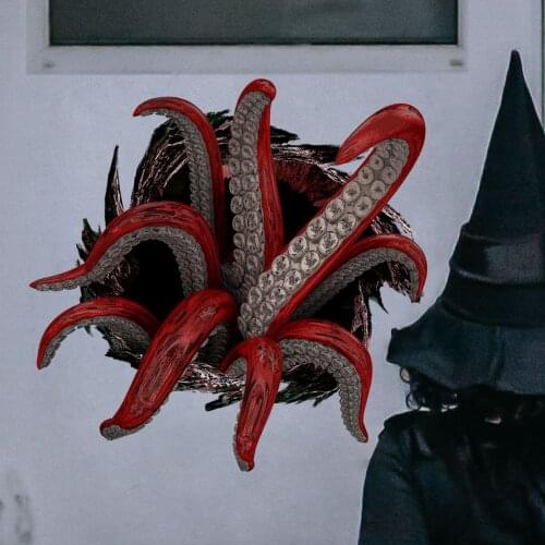 Horror Octopus 3D Wall Stickers Broken Wall Halloween Decoration Creative Animal Decals Toilet Waterproof wallpaper Room Decor