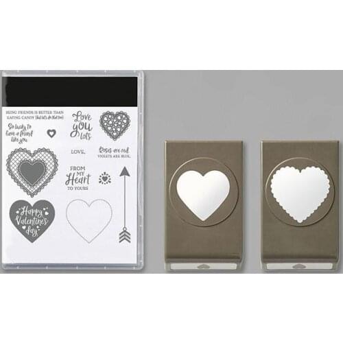 2021 New Metal Cutting Dies and Clear Stamps Template LOVE HEART For DIY Scrapbook Album Embossed Paper Card Knife Mold