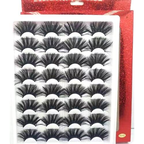 NEW Lashes 16 Pairs Fluffy 3D Faux Mink Eyelashes Soft Wispy Volume Natural long Cross False Eyelashes Eyelashes Extension