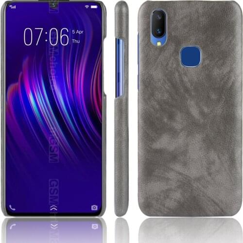 New For vivo V11i Case vivo V11i Retro PU Leather Litchi pattern Skin PC Hard Back Cover For Vivo V11I 6.3inch Phone Bag Case