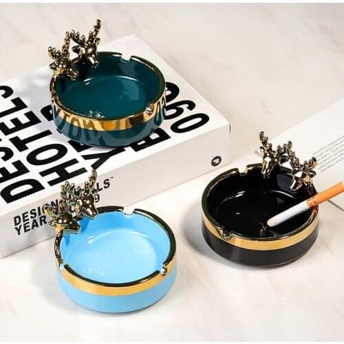 Nordic Elk Ashtray Ceramic Ashtray Creative Home living Room Office Decoration Ornaments Home Decoration Gift for Boyfriend
