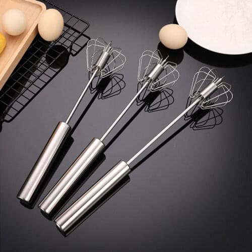 Semi-automatic Egg Beater 304 Stainless Steel Egg Whisk Manual Hand Mixer Self Turning Egg Stirrer Kitchen Accessories Egg Tools