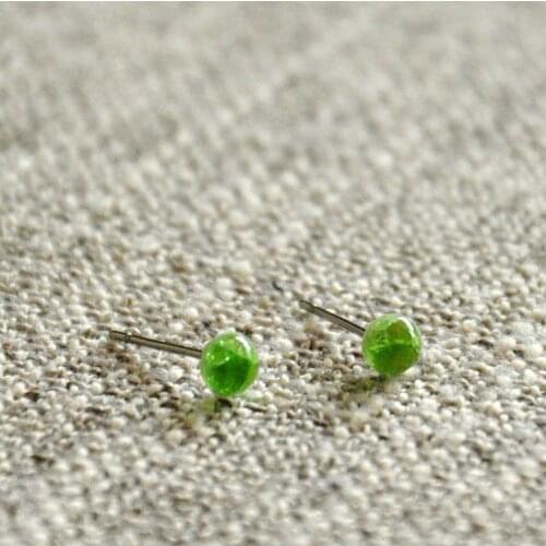 5 Pairs 4.3mm Crystal Ice Crack Ceramic Stud Earrings Healthy Stainless Steel Needle Ceramic Earrings For Women Girl