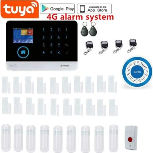 Tuya Smart WiFi 4G GSM Home Security Alarm Sysrtem 433MHz Wireless Burglar Alarm Kit Android iOS System APP Remote Control