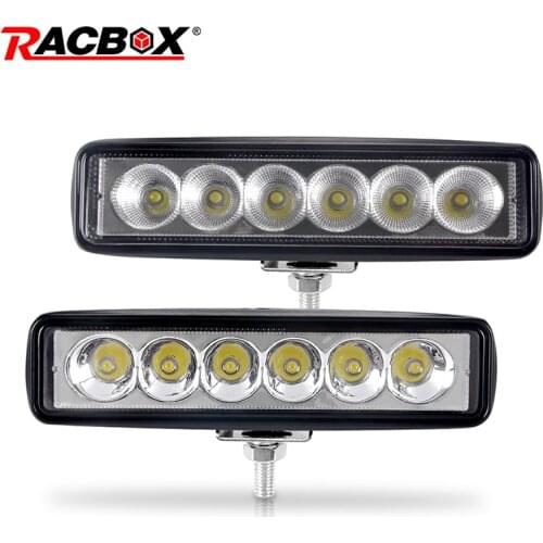 2pcs 6 inch 18W LED Work Light Bar Flood Spot Beam Spotlight Waterproof 12V 24V For Offroad ATV UAZ SUV 4WD 4x4 Truck Tractor