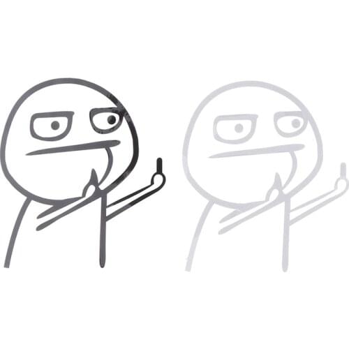 1Pcs Auto Car Cartoon JDM Funny Middle Finger Reflective Vinyl Car Sticker Motorcycle Decal Styling Decor Exterior Accessories